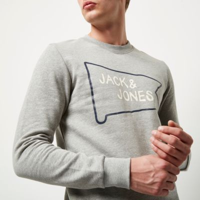 Grey Jack and Jones branded sweatshirt